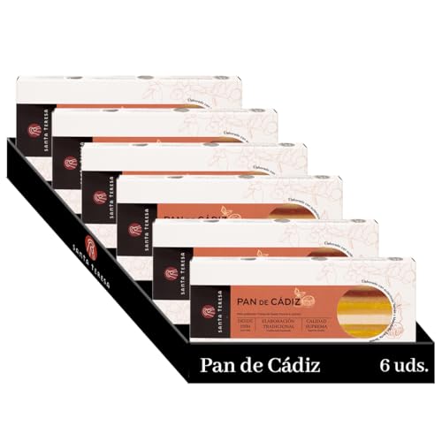 Santa Teresa - 6 Tabletas de Pan de Cádiz - Elaborado con auténticas Yemas de Santa Teresa y nuestro Membrillo