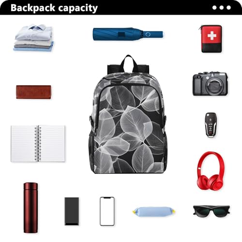 AIXIWAWA Packable Hiking Backpack Clear Leaves Print, Lightweight Foldable Waterproof Daypack for Camping Travel2