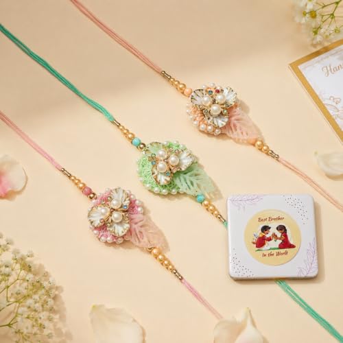 Image of rakhi gift | Rakhi for Brother | Premium Raksha Bandhan Gift Combo with Fridge Magnet, Roli Chawal & Card | Rakhi Gift Hamper Raksha Bandhan Gift |Gift Pack