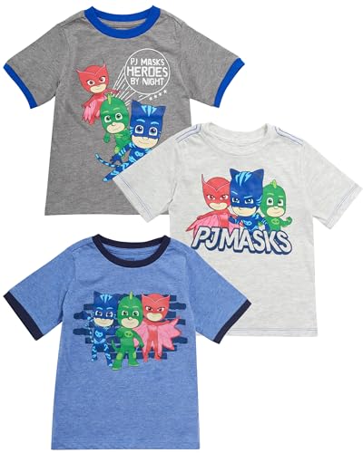 PJ Masks Baby-Boys T-Shirts 3 Pack - Featuring Catboy, Gekko, and Owlette