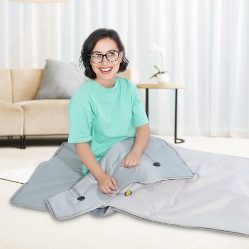 Oxford-Infrarot-Saunadecke mit Reißverschluss, um Ihre Hände frei zu haben, Ferninfrarot-Tanne-Dampfdecke für Heimsauna mit Fernbedienung, professionelles Detox-Therapie-Heim-Spa-Schön