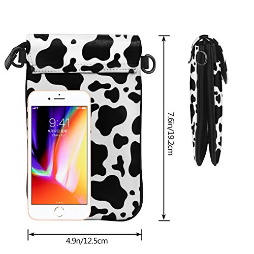 YongColer Fashion Small Cellphone Crossbody Shoulder Bag Black White Milk Cow Spots Print Cell Phone Purse Wallet Lightweight Roomy Pockets Smartphone Bag For Women Girls Teens2