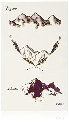 WYUEN 5 Sheets New Design Temporary Tattoo Mountain Waterproof Tattoo Sticker For Women Men Body Art 9.8X6cm FE-043