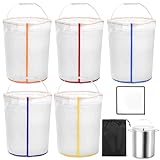 5 Pcs 5 Gallon Reusable Mesh Filter Bags, Nylon Filter Bags with Storage Bag for Kitchen, Reusable Filter Bag, for Hydroponics Gardening and Industrial Applications