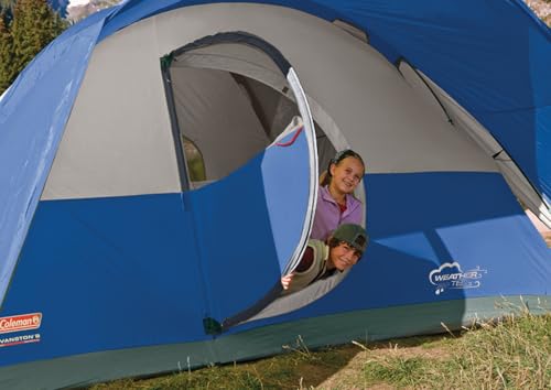 Image of Coleman Montana Camping Tent with Rainfly, Weatherproof Family Tent Sets Up in 15 Mins, Fits Multiple Airbeds