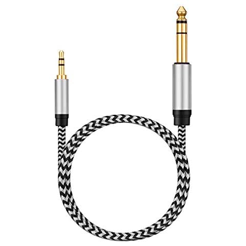 Morelecs 6.35mm 1/4" Male to 3.5mm 1/8" Male TRS Stereo Audio Cable 12ft 3.5mm to 6.35mm Audio Cable Compatible for Guitar, Piano, Amplifiers, Home Theater Devices, or Mixing Console Cover