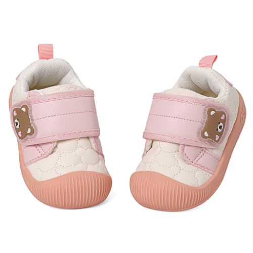 MASOCIO Zapatos Bebe Niña Primeros Pasos Bebé Zapatillas Respetuoso Deportivas Respetuosas Calzado Antideslizante Talla 24 Rosa