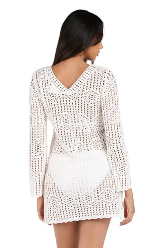Waverly Covers Crochet V-Neck Dress Cover Up - Ivory2