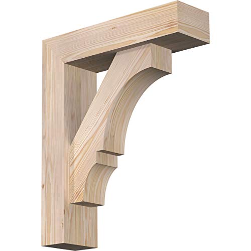 5 1/2"W x 20"D x 24"H Balboa Block Smooth Bracket w/Offset Brace, Douglas Fir