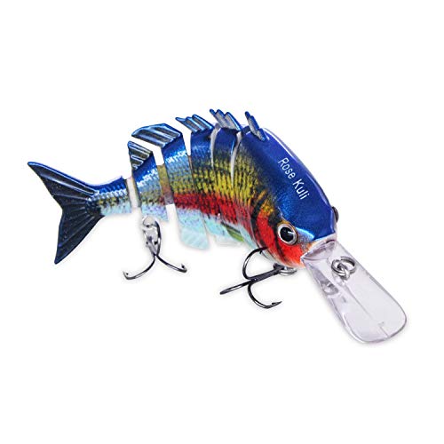 ROSE KULI Fishing Lures for Bass Multi Jointed Hard Crankbaits Lifelike Fishing Bait Tackle Kits