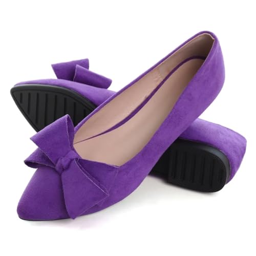 Image of Stunner Womens Flats Fashion Pointed Toe Bowknot Ballet Flats Cute Slip On Dress Flats Comfortable Party Wedding Flats2