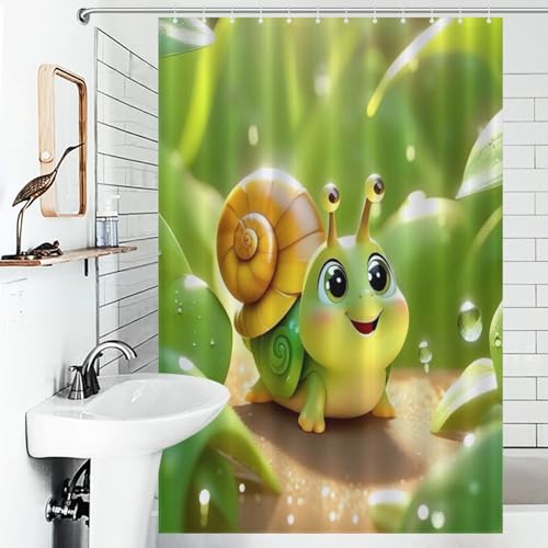 Rideau de douche textile escargots en polyester imperméable haut de gamme - 6