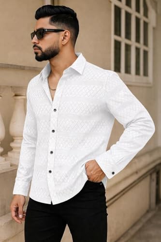 Image of Men's Solid Linen Cotton Shirt, Casual, Plain, Full Sleeve, Summer-Regular Fit, Stylish, Everyday Formal Wear