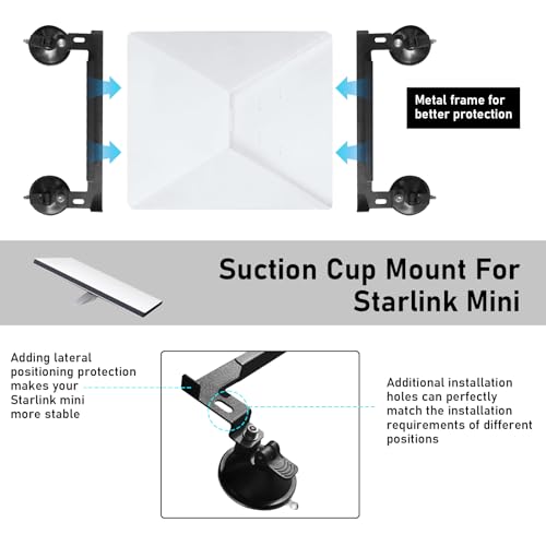 JOJOCY Starlink Mini Sunroof Suction Cup Mount, Starlink Mini Car Mount Kit Strong Suction 2-Side Fixing Easy Disassembly Starlink Mini Car Mount for Windows and Sunroofs by JOJOCY - Image 2