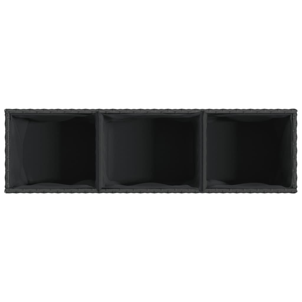vidaXL Pflanzkübel mit Rollen 2 STK. Schwarz 107x32x38 cm Poly Rattan, Pflanzgefäß, Tomaten Pflanzkübel, Kräuterbeet, Blumenkasten, Pflanzkasten