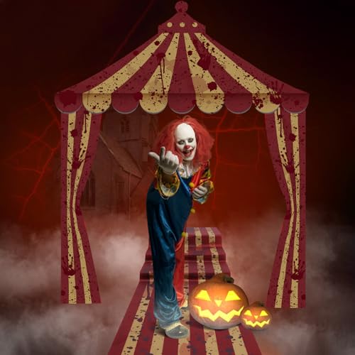 Image of Fanfanwin 4 Pcs Circus Tent Decorations Carnival Halloween Party, Blood