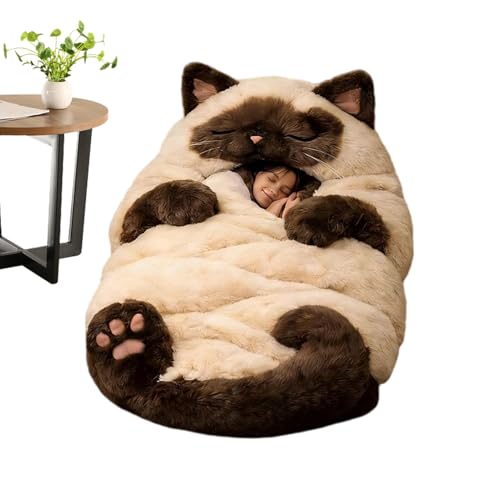 Saco de dormir de invierno, 175 x 79 cm, gato lavable | de pelo para adultos, clima frío – para casa, habitación de los niños, apartamento, mujer, hombre, cumpleaños, casa, regalo de Navidad