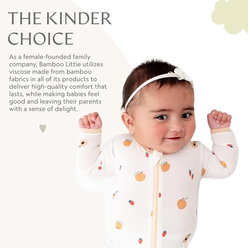 Image of Bamboo Little Soft Baby Footie Pajamas, Baby Clothes, Newborn Sleepers, 95% Viscose and 5% Spandex, 0-24 Months