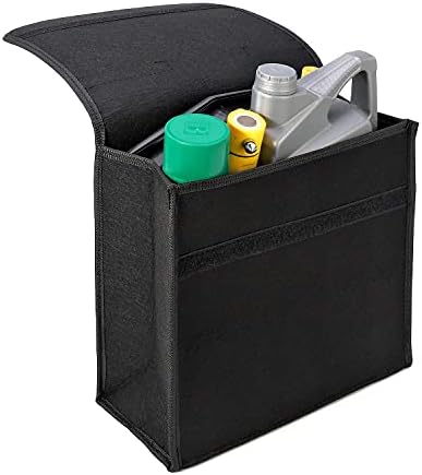 Vinsani Car Boot Organiser Bag Anti Slip Foldable for Boot Storage Case Tool Bag Carpet Solution Interior Declutter Boot Tidy Bag Organiser Tools - Suitable for All Vehicles - Black Medium