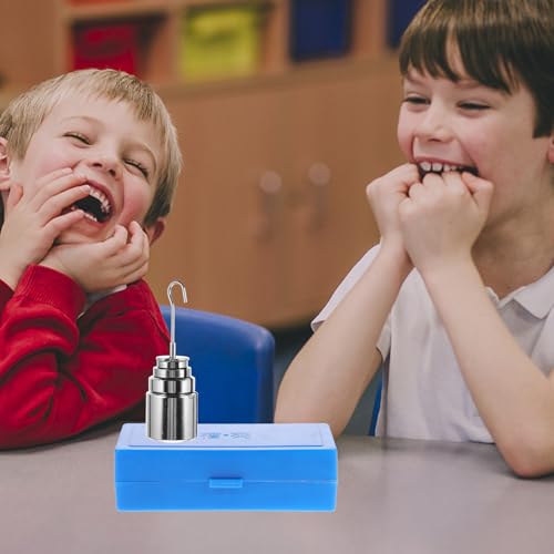 Pesas ranuradas de laboratorio de física para determinación de peso con estuche 5