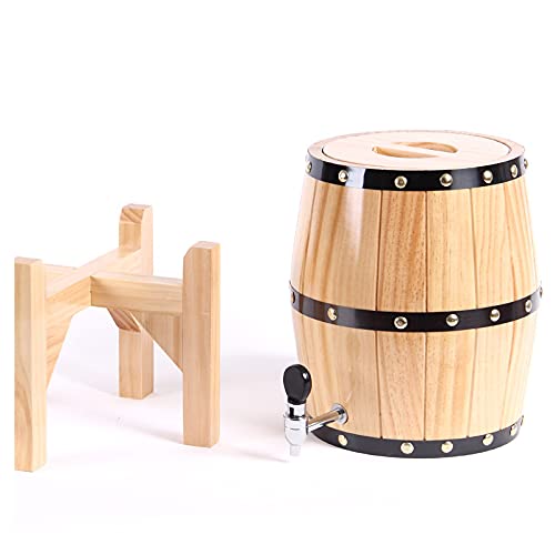 Récipient horizontal de stockage de vin en bois de chêne massif, baril satisfait, équipement d'auto-brassage à la maison, whisky, bière  15