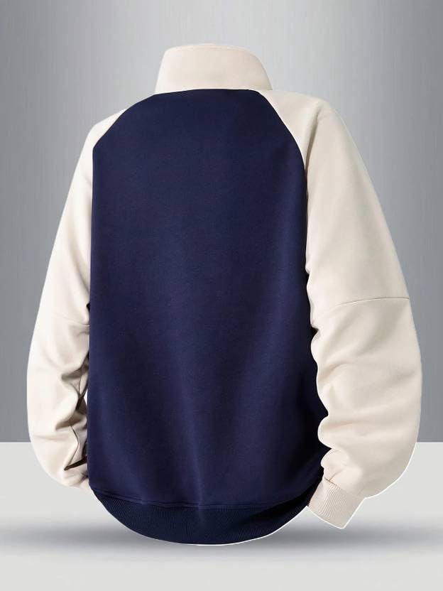 Image of Half Ziper Self Design Sweatshirt for Men(DC-HZS-P)