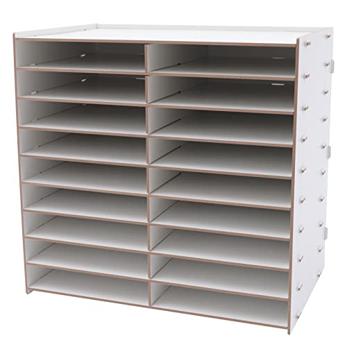 GramStudio 18 Fächer Stackable Master Literature Organizer 51 x 33 x 49cm Dokumentenhalter A4 Papierablage Aktenaufbewahrung Ablagesystem für Büro Arbeitszimmer Schule Office