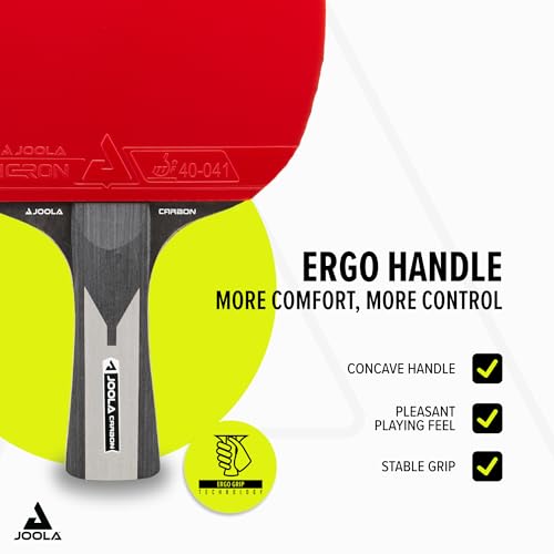 JOOLA Tischtennisschläger Carbon X Pro ITTF genehmigter Profi Wettkampf Tischtennis-Schläger 7 Sterne, 2 MM Schwammstärke, Schwarz/Grau