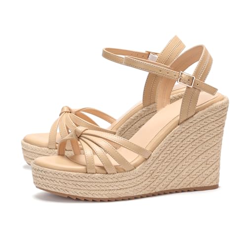 Image of VICKI.VICKI Wedges for Women Platform Sandals Wedge Heels for Sandals Comfortable Summer Espadrille Shoes Ankle Strap&Open Toe
