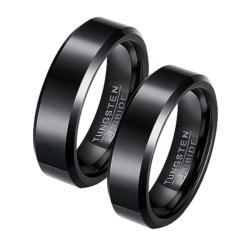 Bague mariage couple tungstène 6mm Daesar, alliance de fiancaille ronde poli pour homme femme