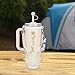 Stanley Cup Accessories 9-Piece Kit for 40oz & 30oz | Silicone Fashion Straw Covers, Sparkle Cup Boot, Pearl Handle Strap, Hairball Bow Charms | Bling Decoration Gift for Women Girls