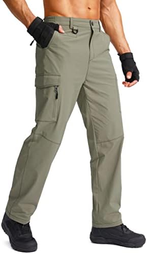 Men's Hiking Cargo Pants Water Resistant Quick Dry Lightweight Outdoor Tactical Pants for Men with Multi Pocket (Sage, XXL)