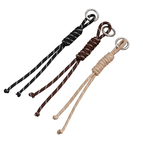 Sigvetan paracord Charm Bag Keychain Accessories，Rope Bag Charms for Handbag Y2k Accessories Purse Hanging Ornament, Coffee Brown+ Cream +Black, S