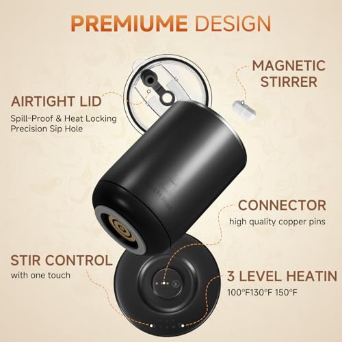 Self Stirring Coffee Mug with Heating Base