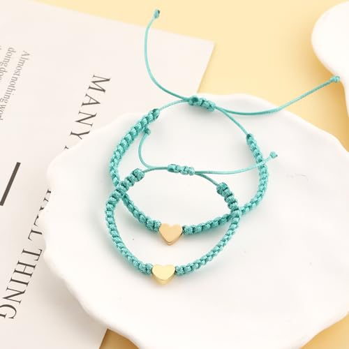 Image of First Day of Kindergarten Bracelets,First Day of School Bracelets for Mom and Daughter,Back to School Bracelet Pre-K Matching Heart Wish Adjustable Bracelet