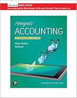 Horngren's Accounting: The Managerial Chapters 13th Edition B08T4JBLKQ Book Cover