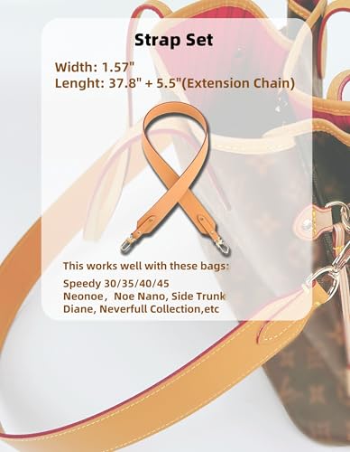 Vachetta Leather Replacement Bag Strap/Strap Pad Fit for Neverfull Speedy and More3