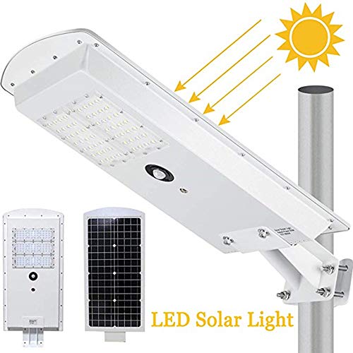 Solar Street Light, Outdoor 2500 Lumens, with Remote Dusk To Dawn Solar Parking Lights 56 Leds 6500K