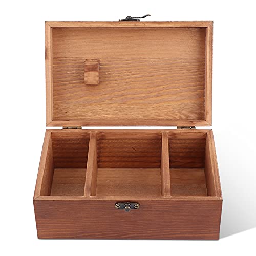 Wooden Sewing Box with Compartments, Vintage Sewing Case Wooden Sewing Basket for Sewing Tools Accessories (Empty Sewing Box)