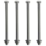 1/2'-13 x 8 Full Thread 304-Stainless Steel Bolts, Nuts & washers - Hex Head Bolt - (18/8) Grade. General Purpose Bolts (5)