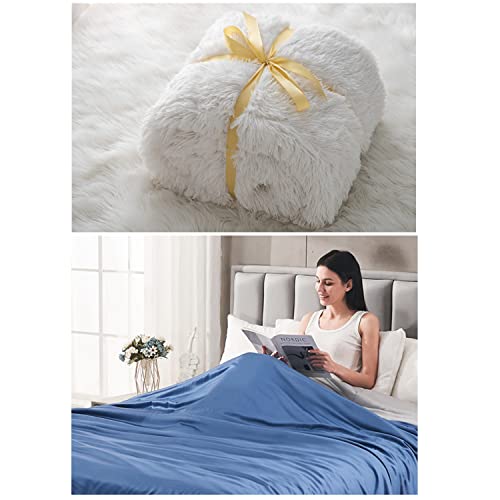 Topblan 15Lbs Weighted Blanket Adult 15Lbs & Cooling Blanket King Size For Hot Sleepers #TOP8