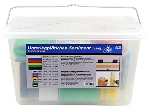 HaWe 512.00 Unterlegplättchen-Sortiment mit/ohne Schlitz, 515-teilig