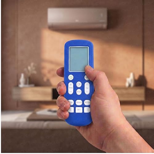 Image of SHOPOFLUX Silicone AC Remote Cover Compatible with Samsung AC Remote Full Wrap Protective Case with Lanyard [Remote NOT Included] (Blue)