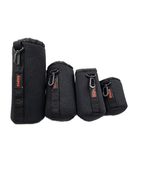 SHOPEE Pack of 4 Thick Protective Waterproof Lens bag Case Pouch Set for DSLR Camera Lens Includes Small, Medium, Large & Extra Large Pouches
