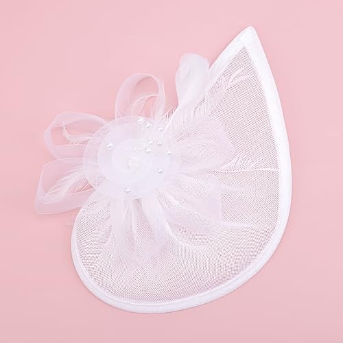 Image of DRESHOW Women Fascinator Hats Tea Party Hat Vintage Pillbox Hat Headband for Cocktail