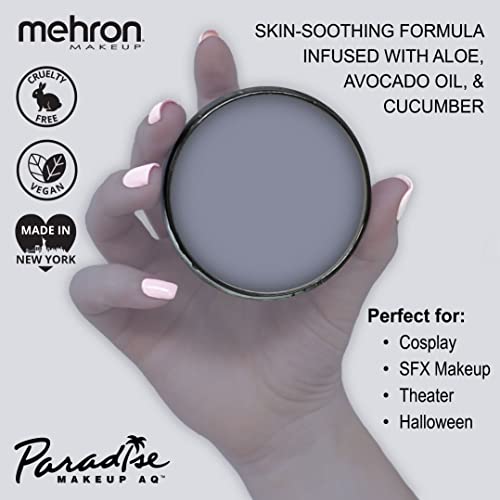 Image of Mehron Paradise Makeup AQ Pro Size | Stage & Screen Performance, Face & Body Painting, Beauty, Cosplay, Halloween | Water Activated Face Paint, Body Paint 1.4 oz (40 g) - Storm Cloud | Made in the USA
