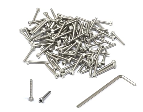 Image of iexcell 100 Pcs M2.5 x 18mm Thread Pitch 0.45 mm Stainless Steel 304 Hex Socket Head Cap Screws Bolts Kit