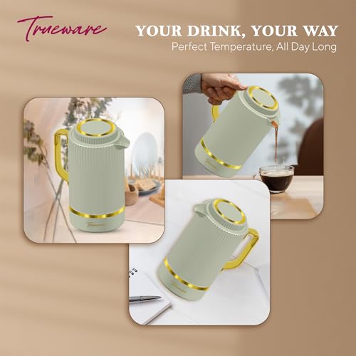 Image of Trueware Marvel 1200 Insulated Flask - 1000 Ml | PU Insulated Inner Stainless Steel Hot & Cold Flask, BPA Free, Leak Proof, Ideal for Tea, Coffee, Water, Hot Beverages