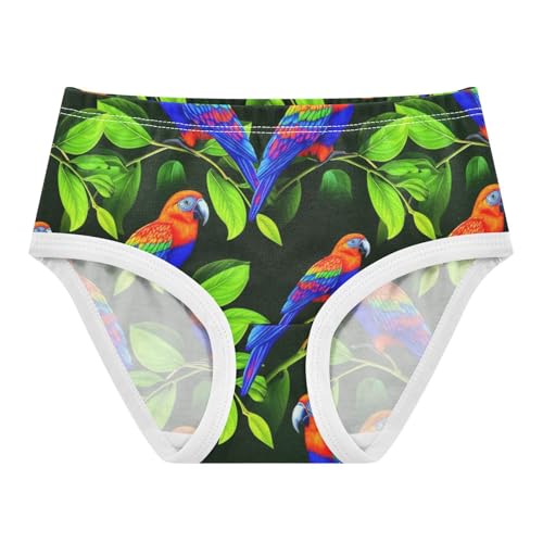 Joisal Cotton Toddler Girls Underwear Vibrant Birds Green Leaves Little Girl Panties Personalized Briefs Kids Undies 2t