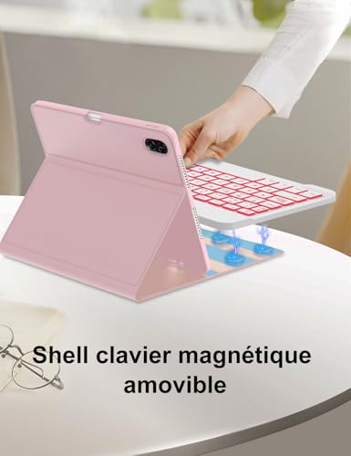Housse Clavier Honor Pad X8a 11 Pouces Rose Idéal Télétravail et Prise de Notes Café
